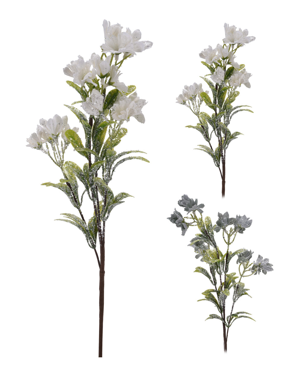 Homesmiths Christmas Branch With Flowers Assorted 1 Piece White