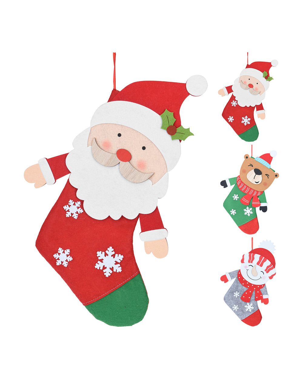 Homesmiths Christmas Stocking 43Cm Assorted 1 Piece