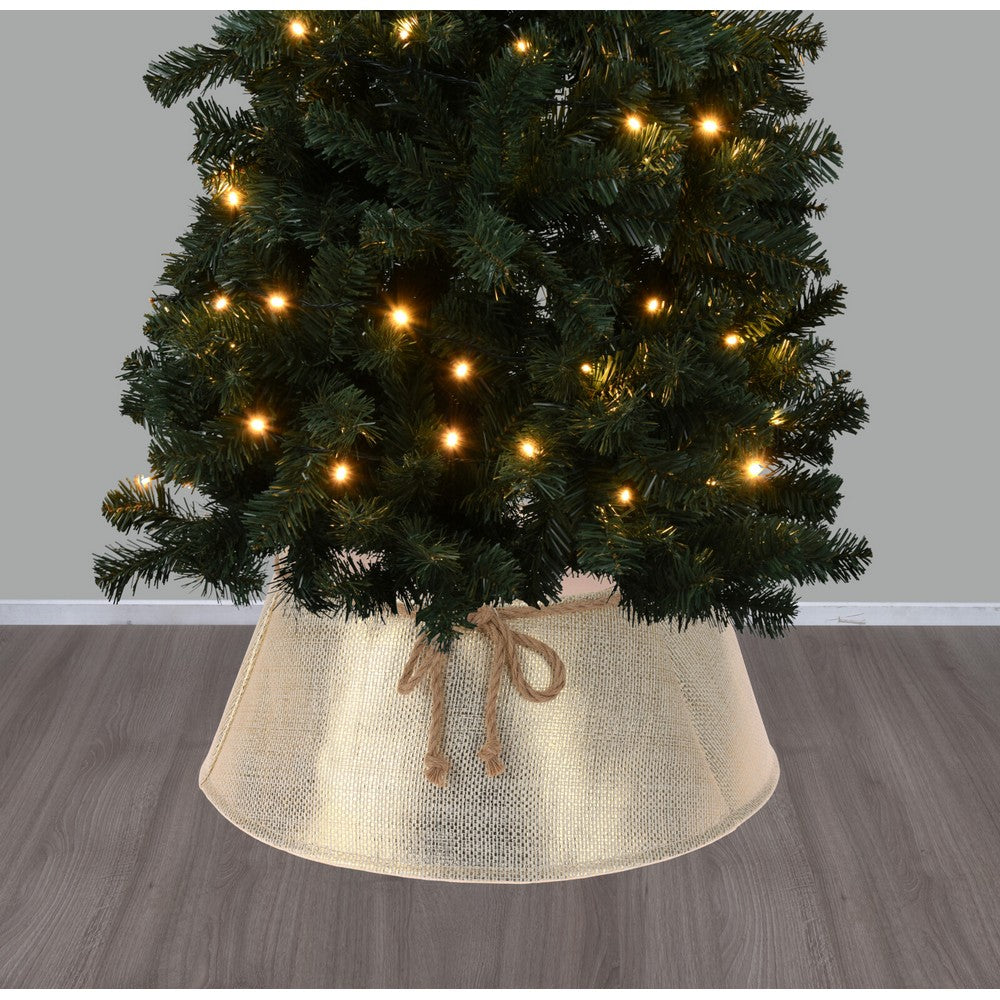 Koopman Christmas Tree Skirt – 40cm Gold Xmas Tree Base Cover, Holiday Seasonal Decoration, Festive Home & Tabletop Décor