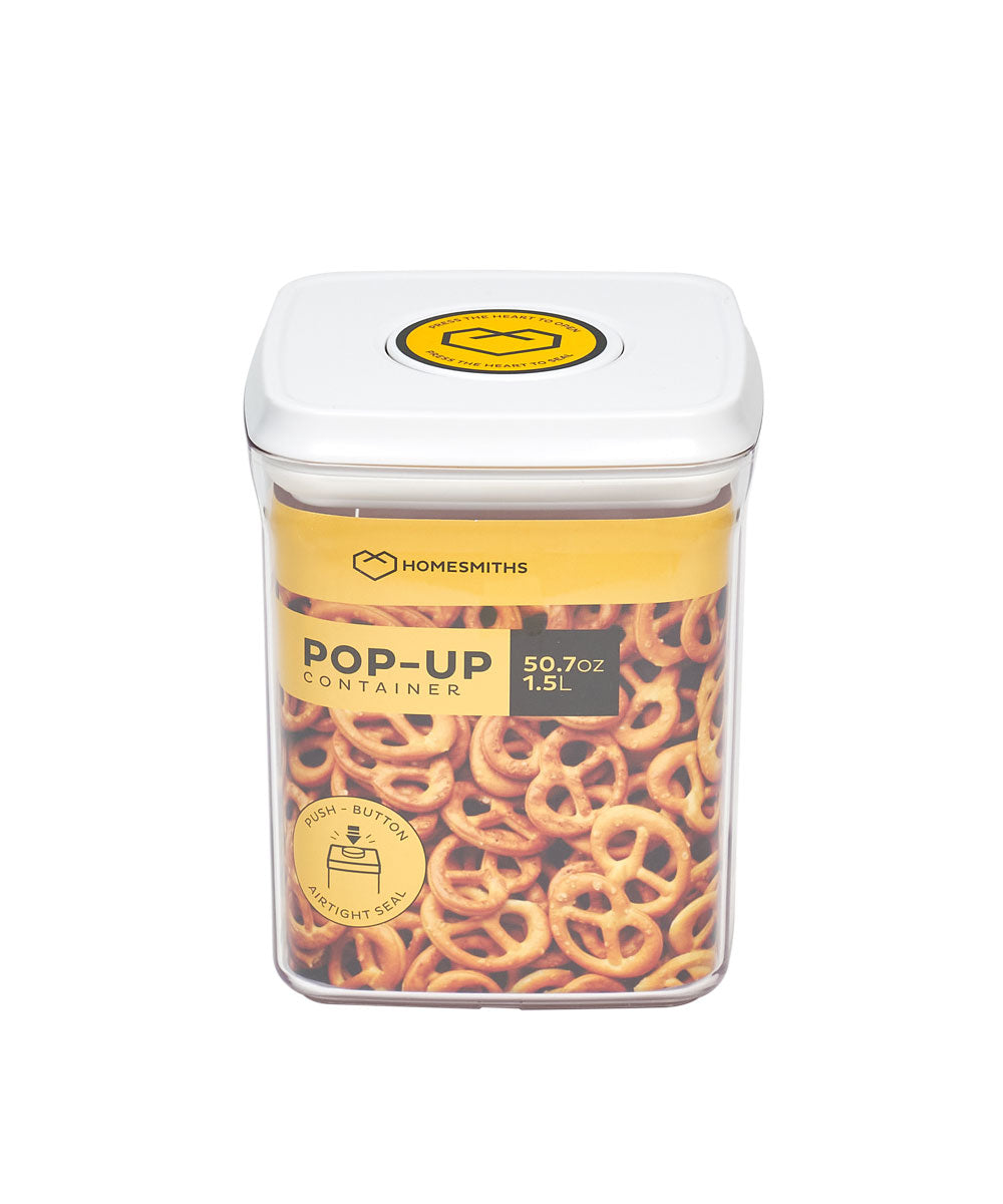 Homesmiths Airtight 1.5 Liter Square Food Popup Container