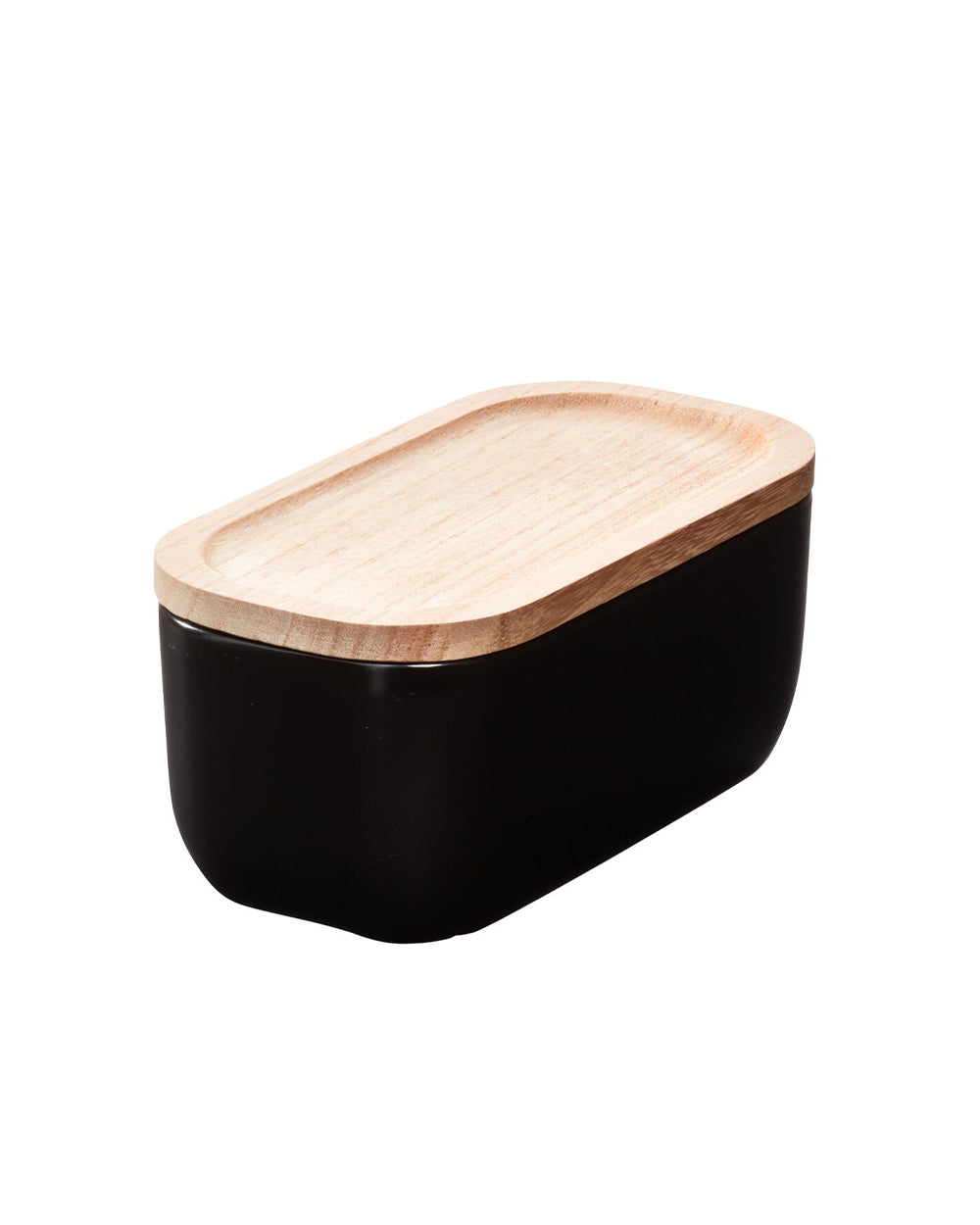 iDesign Eco Office Ceramic Bin with Lid Black