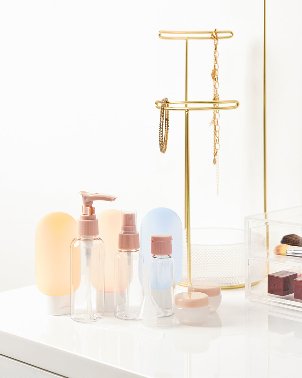 Homesmiths 8 Pieces Refillable Cosmetics Travel Bottle Set