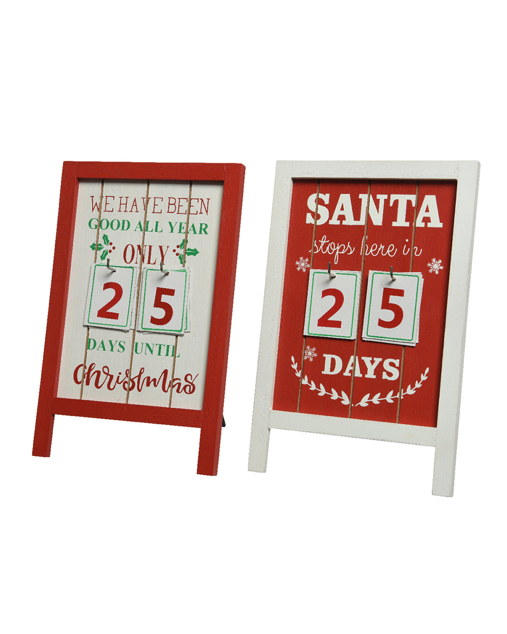 Homesmiths Christmas Advent Calendar Mdf White & Red Assorted 1 Piece