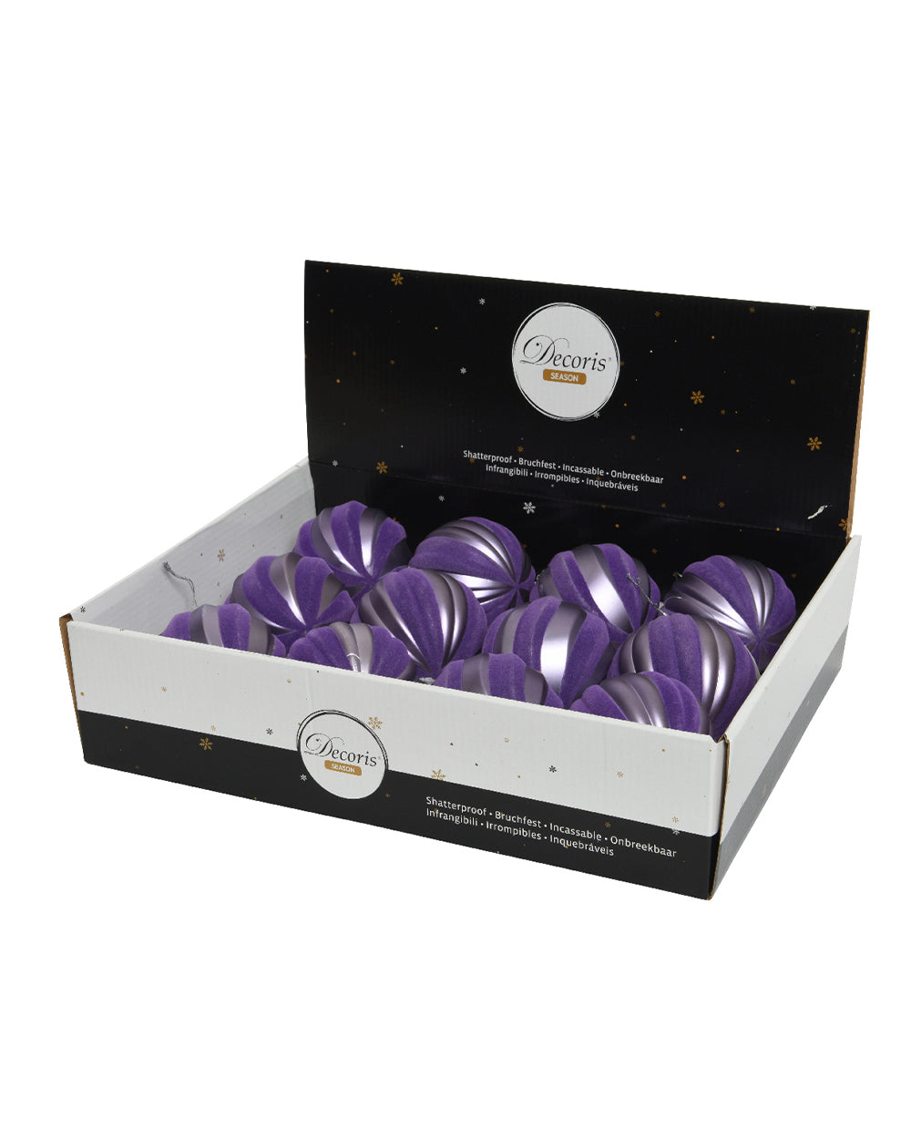 Homesmiths Christmas Bauble Shatterproof Curve Heather 8Cm Assorted 1 Piece