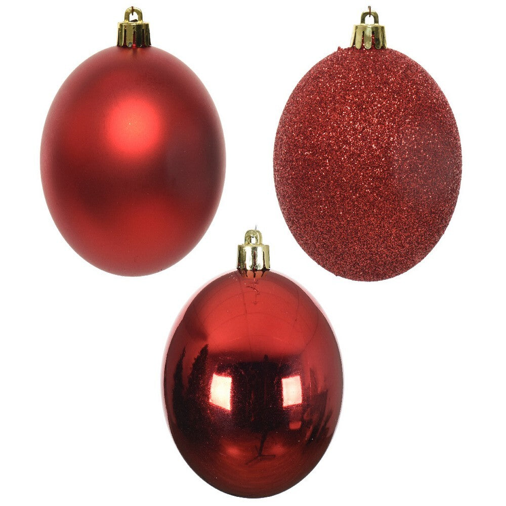 Kaemingk Christmas Bauble Shatterproof Red 8cm Set of 34