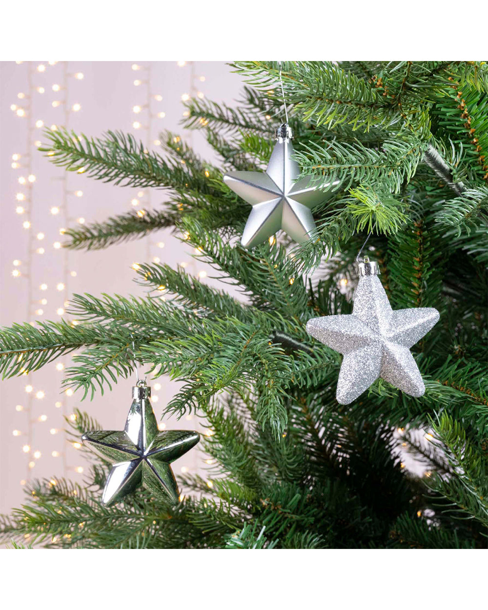 Homesmiths Christmas Star Shatterproof Silver 7.5Cm