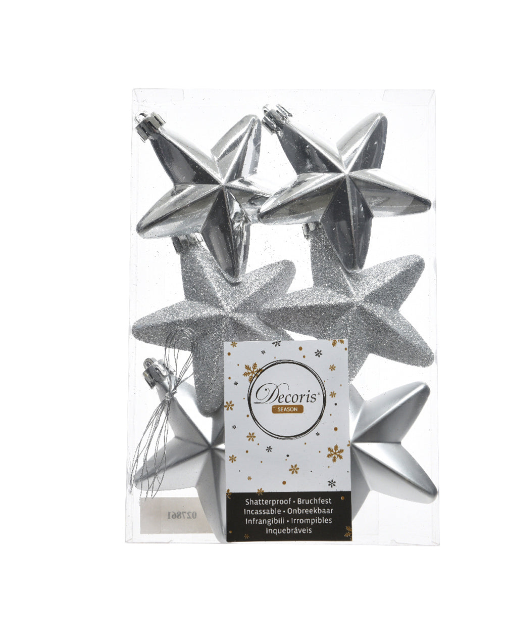 Homesmiths Christmas Star Shatterproof Silver 7.5Cm
