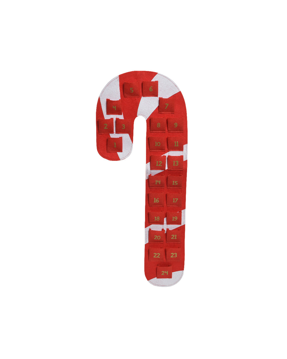 Homesmiths Christmas Calender Felt Candy Cane Gold Print Numbers