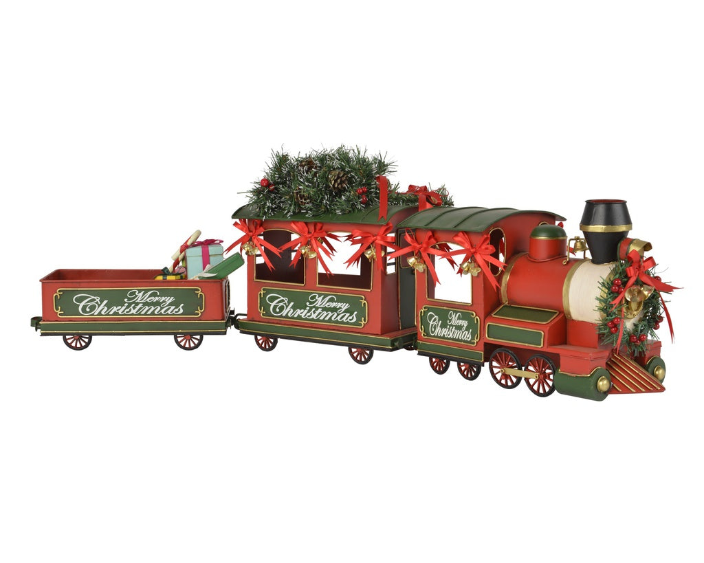 Kaemingk Christmas Train Iron Tree Gifts Berries Pinecones Bells