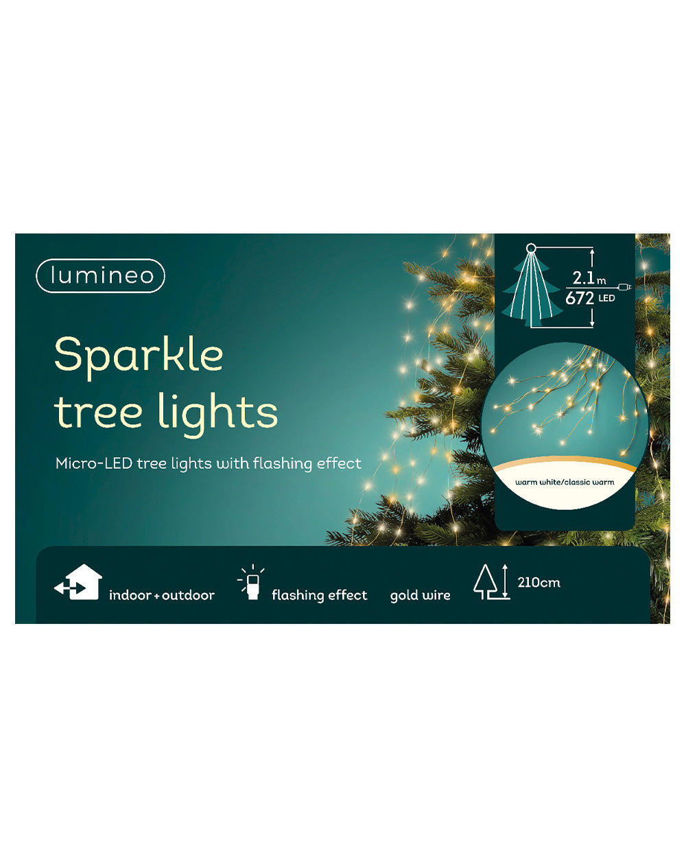 Homesmiths Micro Led Tree Bunch Warm White & Classic Warm 672 Bulbs