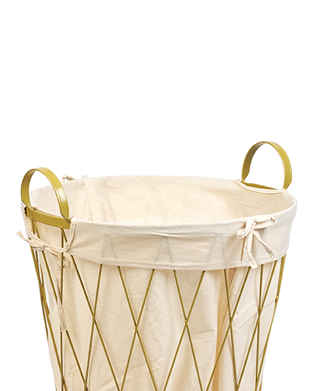 Homesmiths Round Metal & Fabric Laundry Basket 40 x 40 x 67 cm