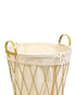 Homesmiths Round Metal & Fabric Laundry Basket 40 x 40 x 67 cm