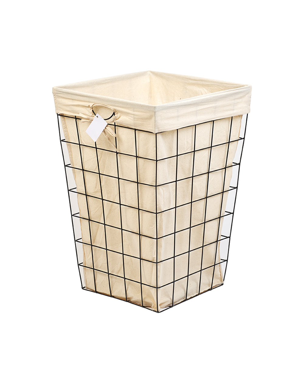 Homesmiths Square Metal & Fabric Laundry Basket 40 x 40 x 67 cm