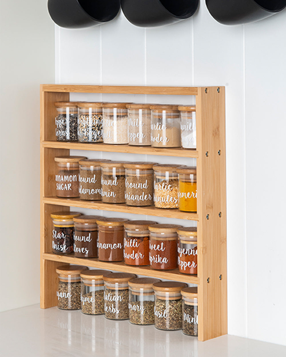 Little Storage Bamboo Standing 4 Tier Shelf for 75ML Jars