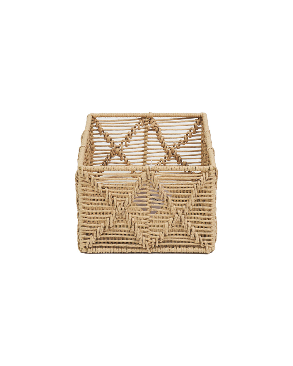 Homesmiths Large Rectangle Paper Rope Basket Natural   34 x 23 x H15 cm