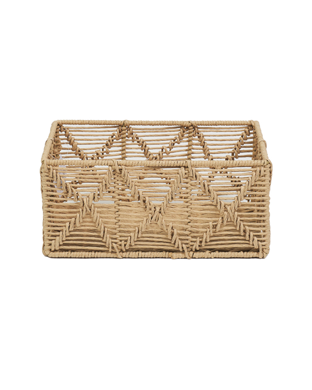 Homesmiths Large Rectangle Paper Rope Basket Natural   34 x 23 x H15 cm