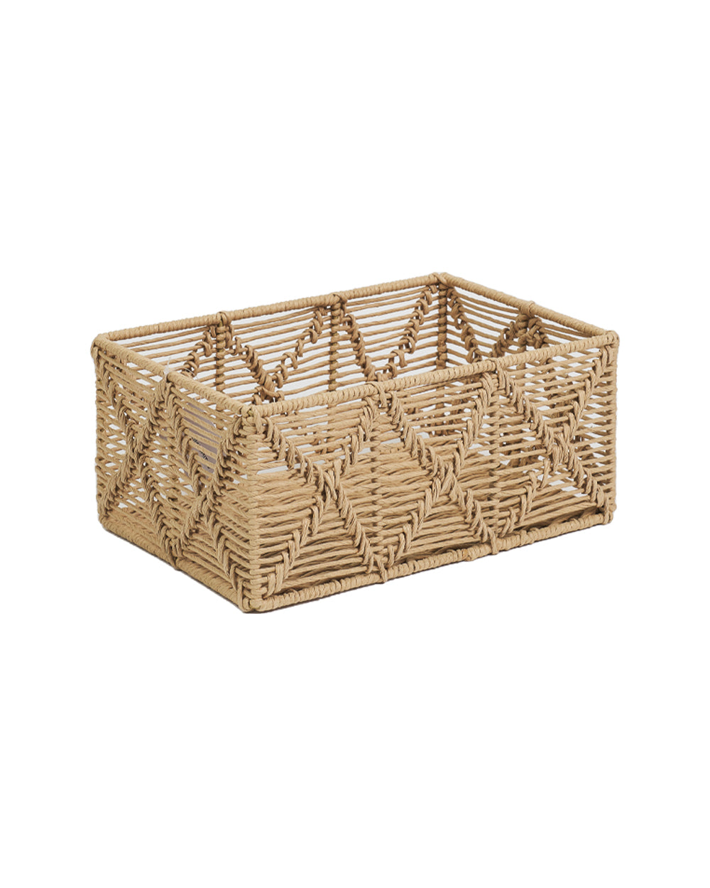 Homesmiths Large Rectangle Paper Rope Basket Natural   34 x 23 x H15 cm