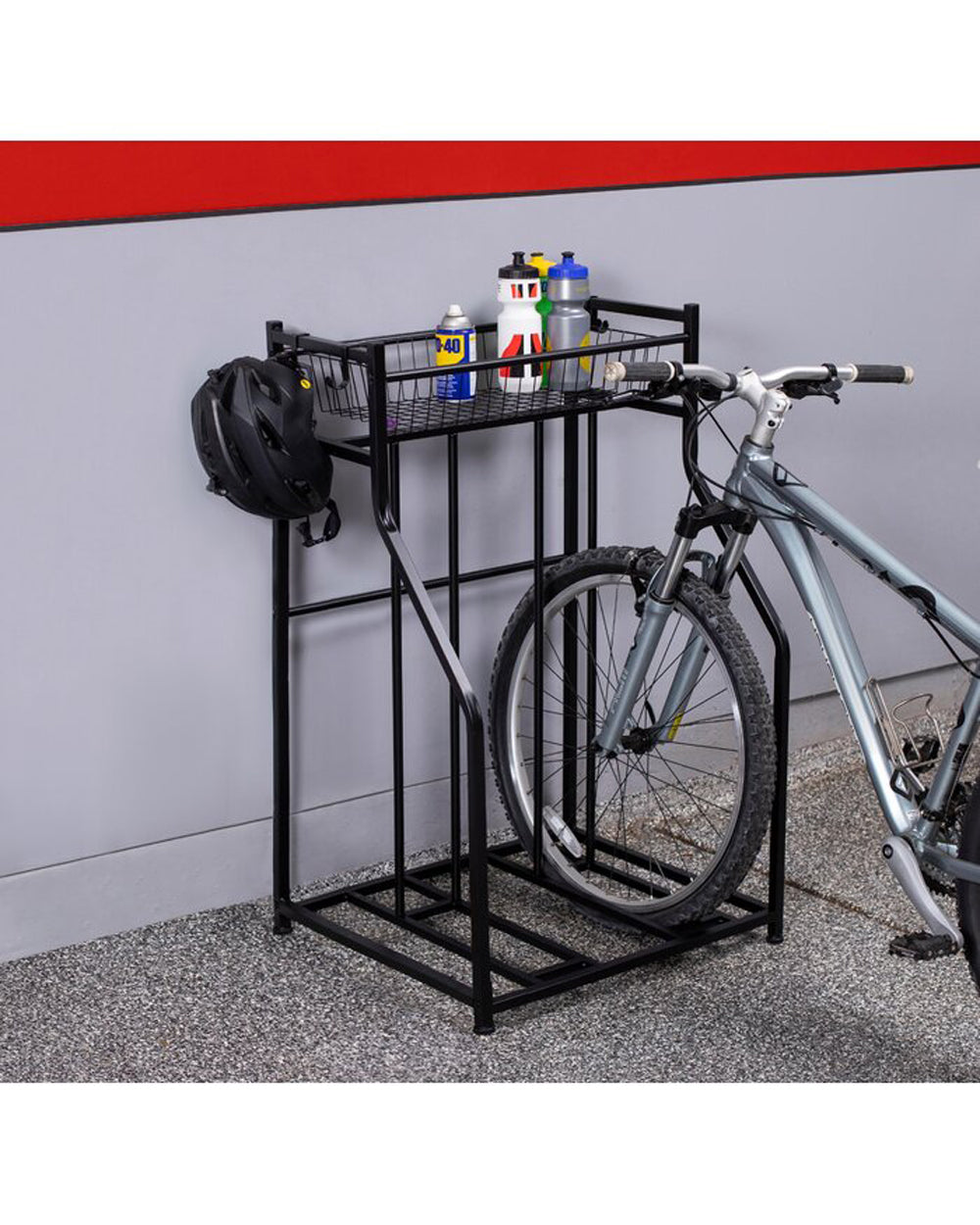 Homesmiths Indoor & Outdoor Bike Sports Storage with 2 Bike Parking Station 23.75 x 21.5 x 41 inch