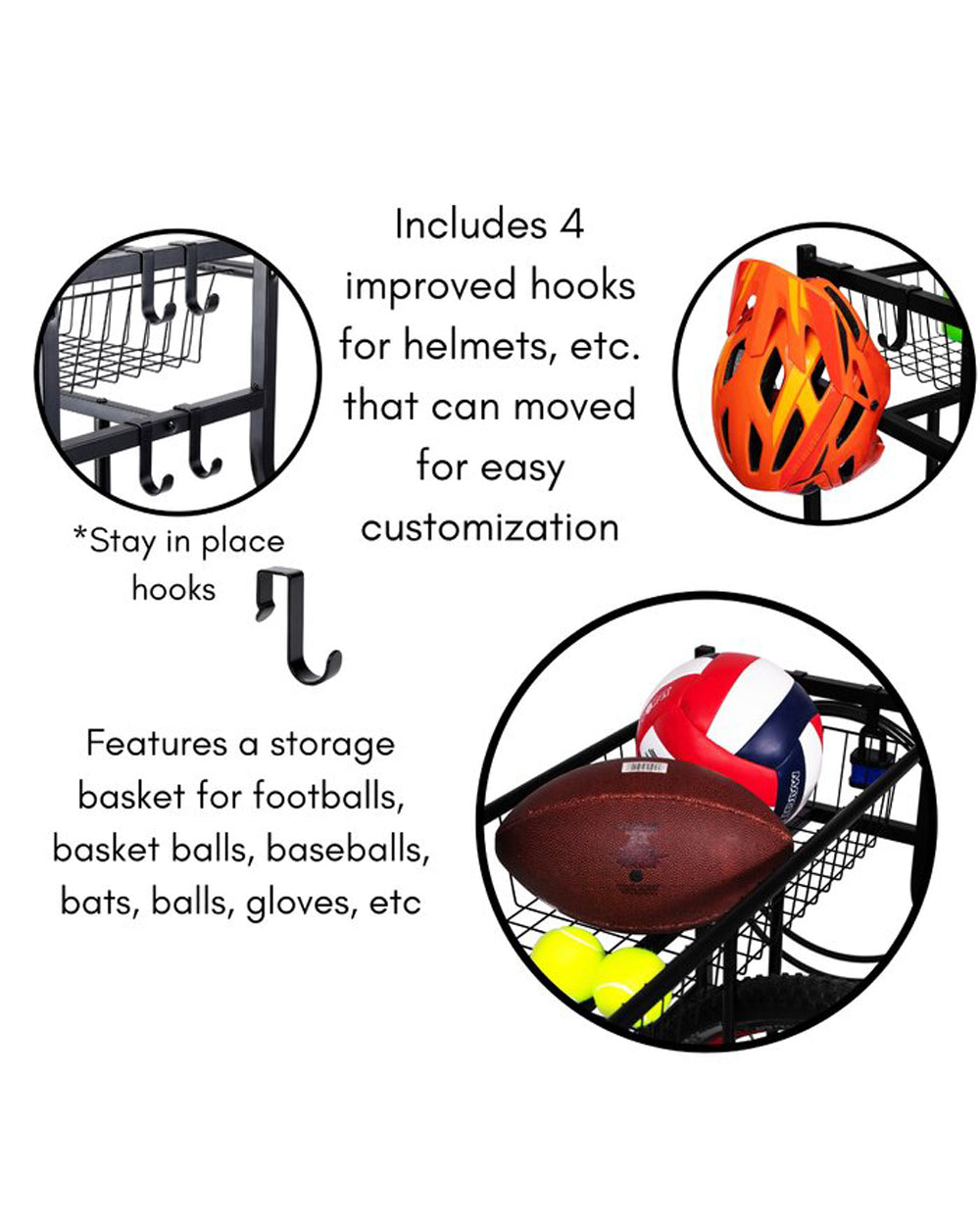 Homesmiths Indoor & Outdoor Bike Sports Storage with 2 Bike Parking Station 23.75 x 21.5 x 41 inch