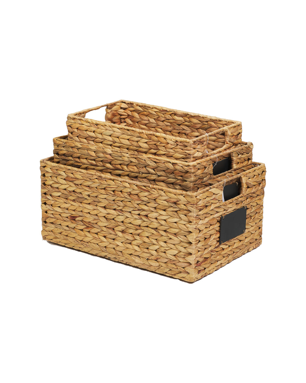 Homesmiths Large Mocha Water Hyacinth Bin with Handle Natural