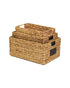 Homesmiths Large Mocha Water Hyacinth Bin with Handle Natural