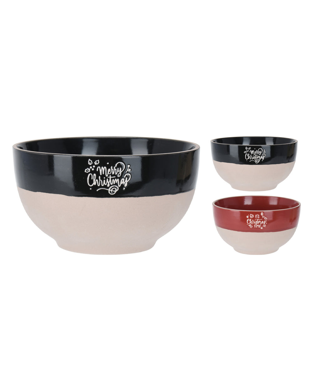Homesmiths Christmas Bowl Stoneware Dia 14Cm Assorted 1 Piece