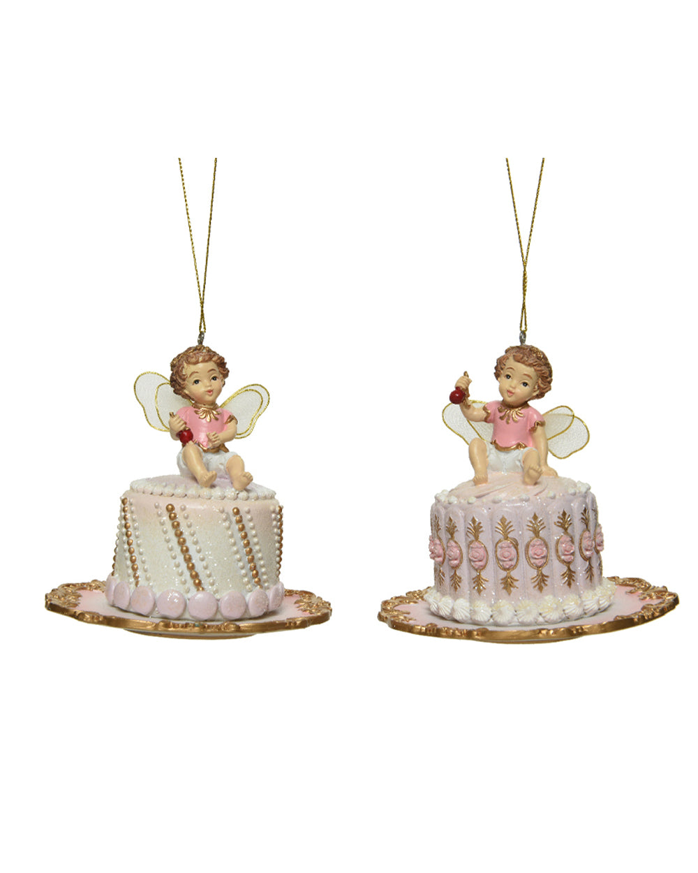 Homesmiths Cake Polyresin Glitter Cake With Macaron Assorted 1 Piece
