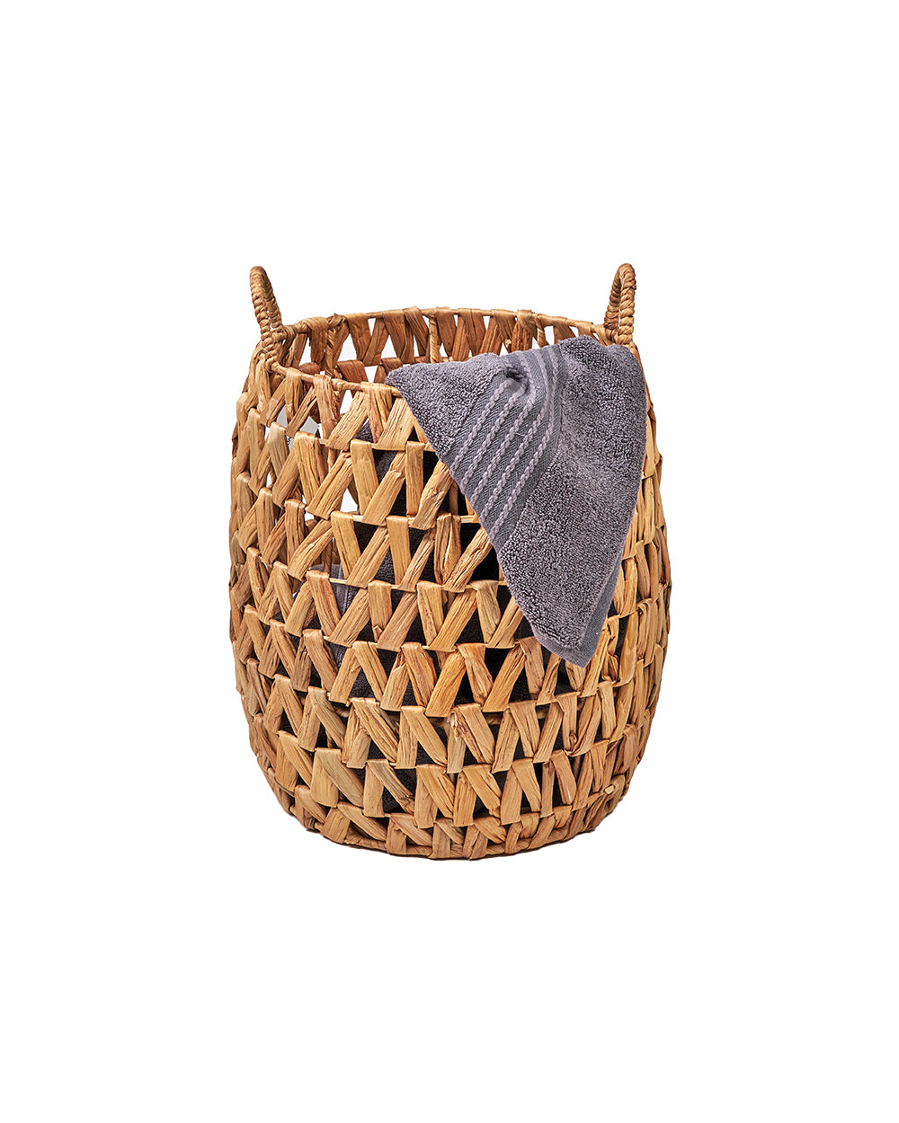 Homesmiths Small Water Hyacinth Storage Basket Dia-35 x H42 cm