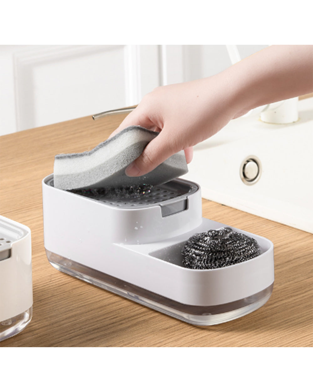 Homesmiths Soap Detergent Dispenser Pump & Sponge Holder