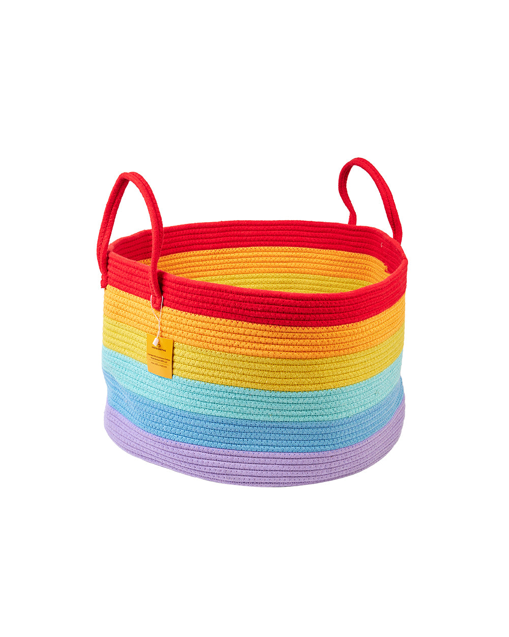 Homesmiths Rainbow Cotton Rope Basket With Lid Dia50 x H35cm By Homesmiths