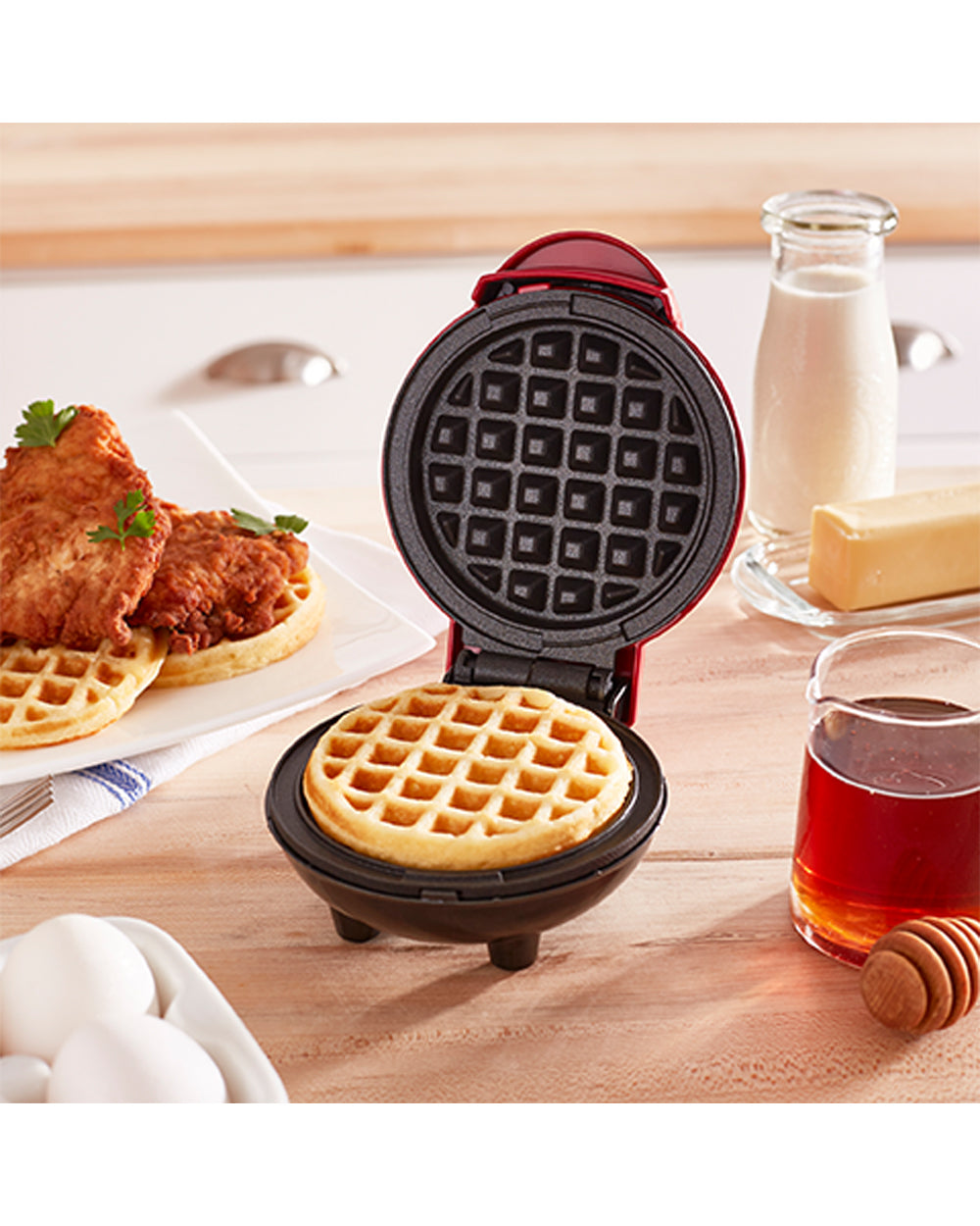 Dash Mini Waffle Maker Machine for Individuals Red