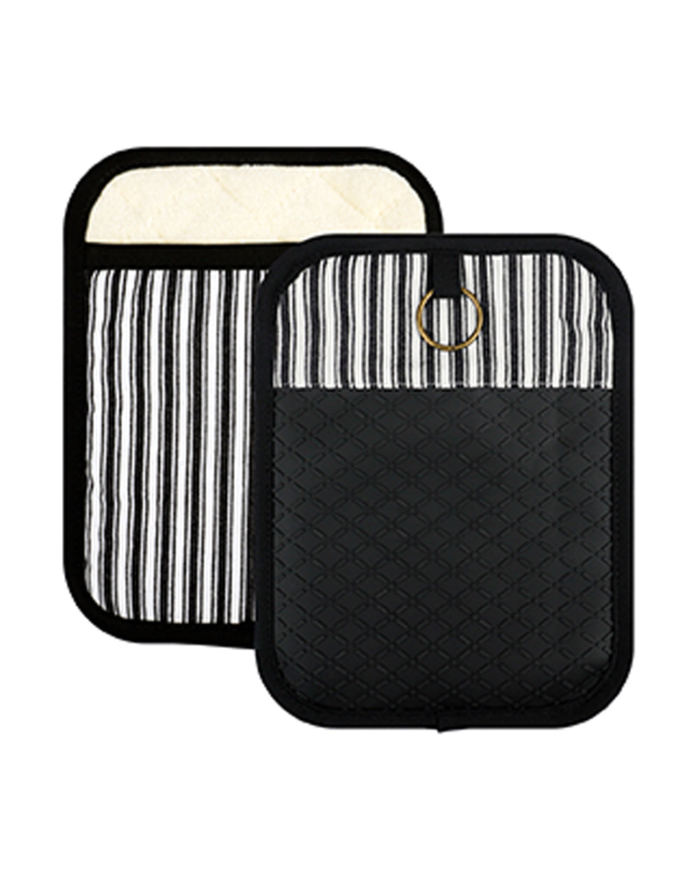 Homesmiths Stripe Black Rectangle Pot Holder