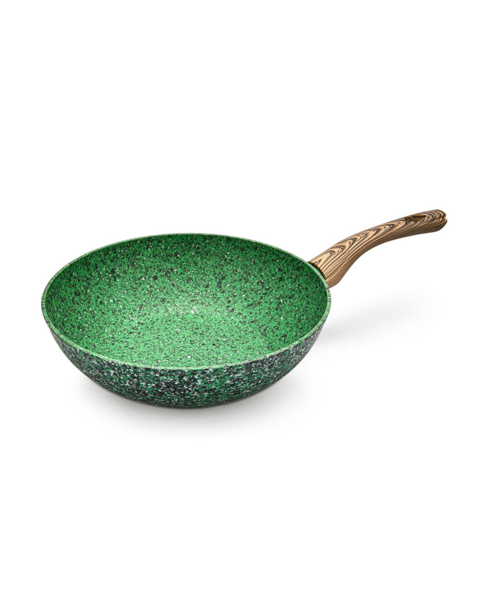 Fissman Aluminum Non-Stick  Wok Pan Malachite Series with Induction Bottom Green 24 x 7 cm