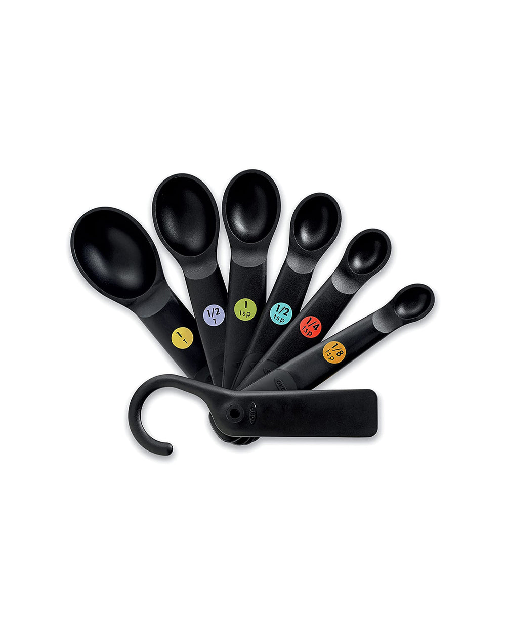 OXO Good Grip 7 Pieces Plastic Measuring Spoons Snaps Black