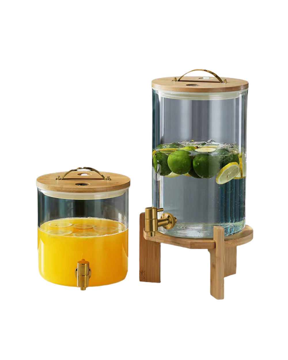 Honeybee 5 Liter Glass Beverage Dispenser with Bamboo Lid