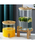Honeybee 5 Liter Glass Beverage Dispenser with Bamboo Lid