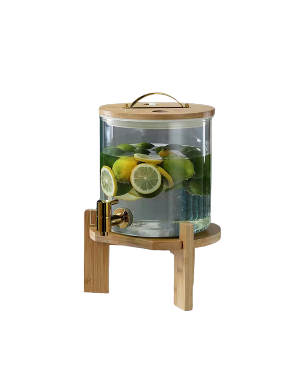 Honeybee 5 Liter Glass Beverage Dispenser with Bamboo Lid