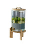 Honeybee 8 Liter Glass Beverage Dispenser with Bamboo Lid