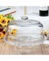 Homesmiths Glass Cake Stand with Dome Cover 6 in 1 Multi-Functional Serving Platter and Cake Plate