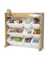 Homesmiths Natural Wood/White Toy Organizer with Shelf and 9 Storage Bins, D39.37cm x W86.36cm x H78.74cm