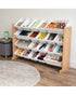 Homesmiths Extra-Large Toy Organizer, Natural Wood/White With 16 Storage Bins, D39.37cm X W106.68cm X H88.9cm