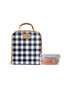 Fit & Fresh Annapolis Bag Kit Includes Sandwich Container Classic Navy Gingham