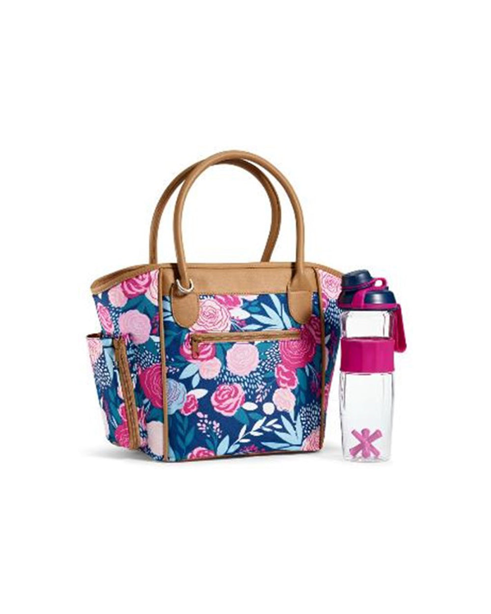 Fit & Fresh Beechwood Bag with Active Shaker Navy Lorella Posy