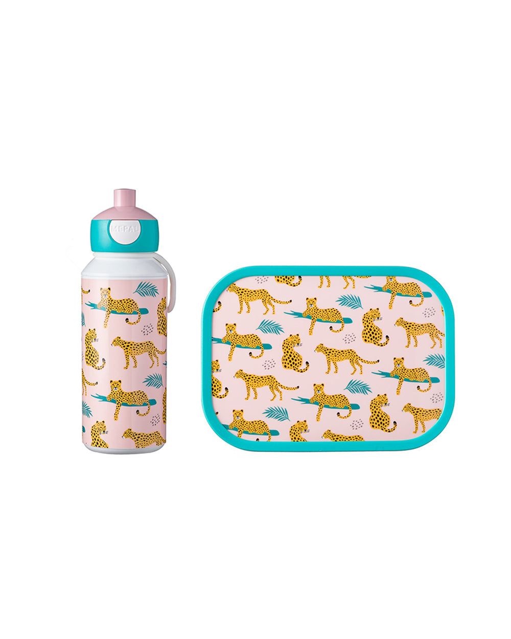 Mepal Campus Lunch Set Pop Up Water Bottle + Lunch Box Leopard