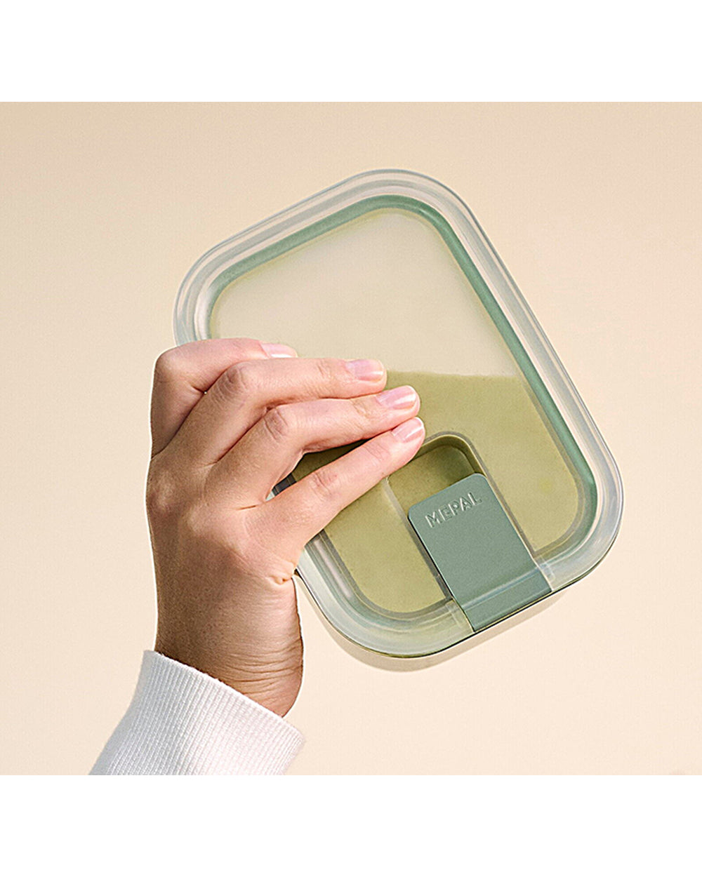 Mepal 1.5 Liter Glass Food Storage Box Easyclip Nordic Sage