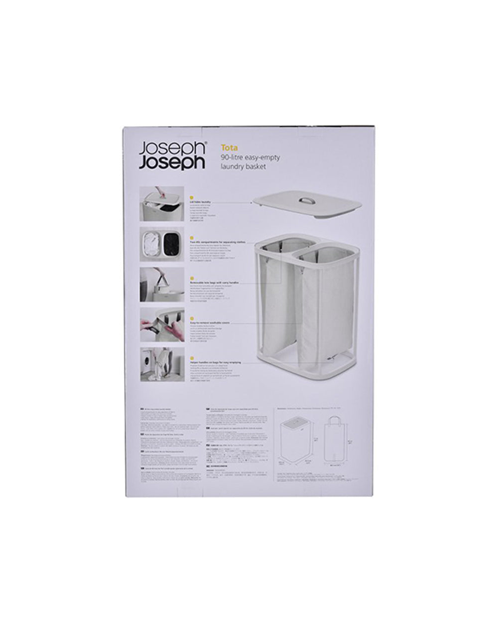 Joseph Joseph Tota 90 Liter Separation Laundry Basket Ecru