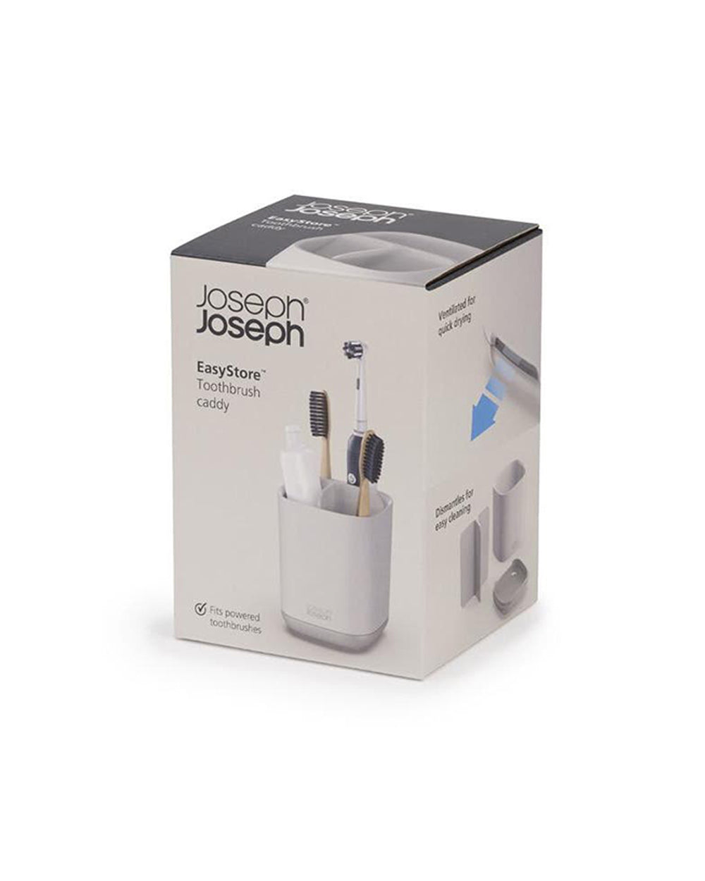Joseph Joseph Easy Store Toothbrush Caddy Ecru