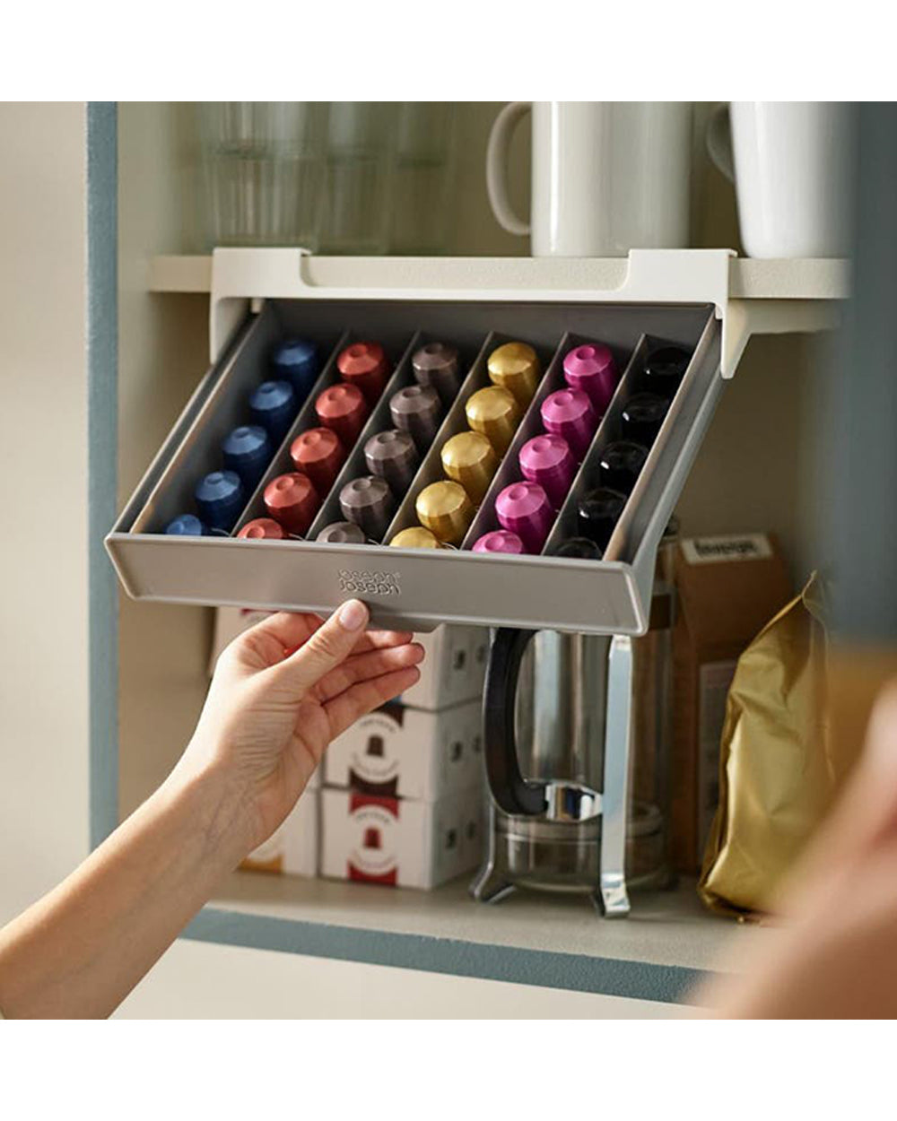 Joseph Joseph Cupboard Store Under Shelf Coffee Pod Drawer