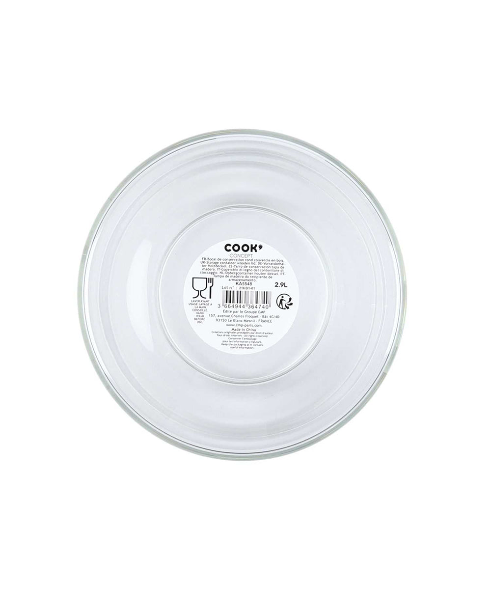 Cook Concept 2.9 Liter Storage Container Glass with Wooden Lid