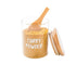 Honeybee 75ML Round Glass with Bamboo Cover